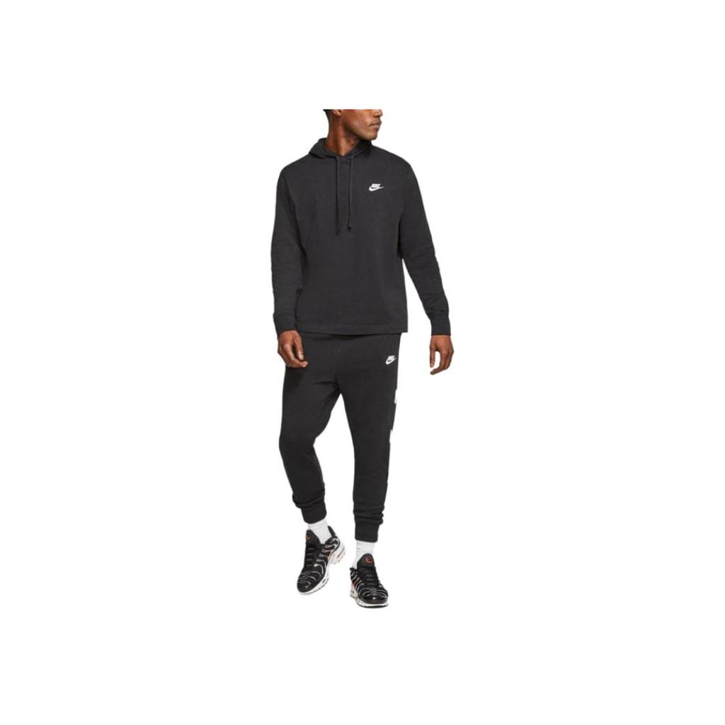 Nike Logo Hooded Pullover Long Sleeve Sweatshirt Men sweatshirt Black BV2750-010