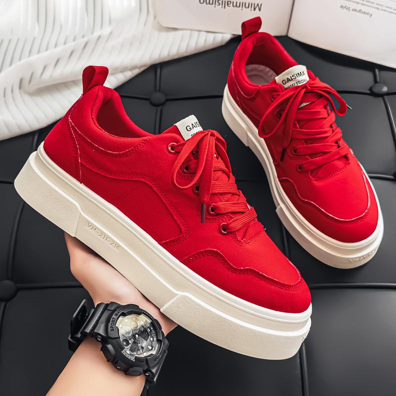 Men 's Casual Four Seasons Fashion Canvas Skateboarding Students Comfortable Sneakers Boys Trending Soft Sole Breathable Shoes