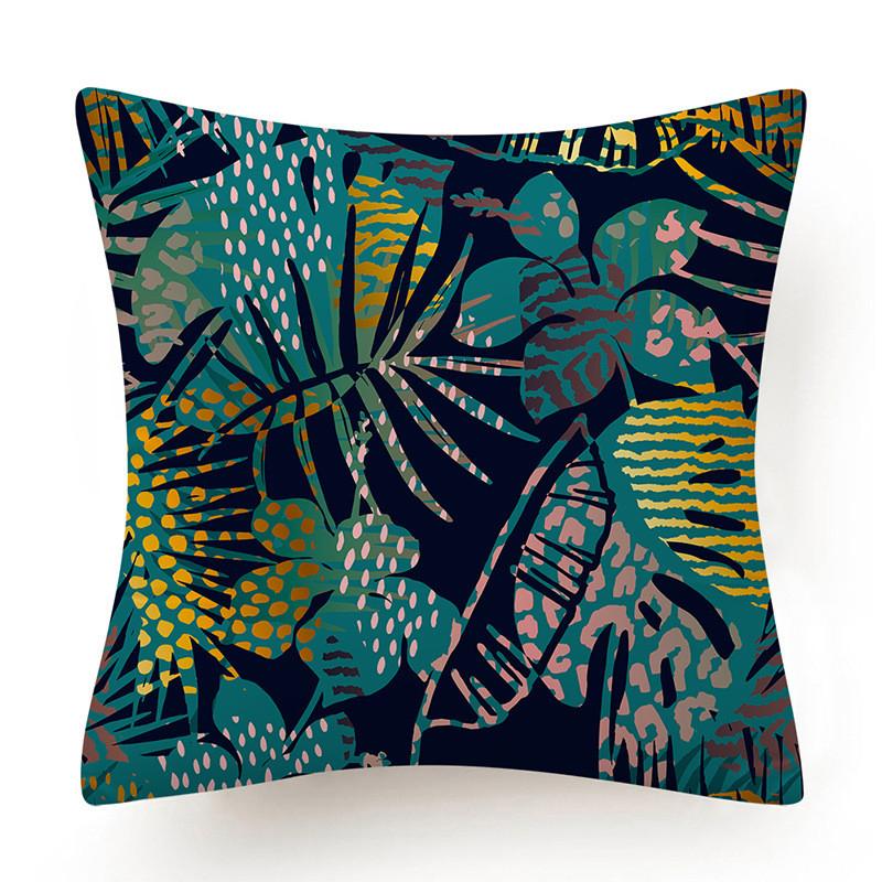 Polyester Tiger Leopard Print Pillowcase Upholstery Sofa Cushion Palm Leaf  Tropical Jungle Home Decor  Cover