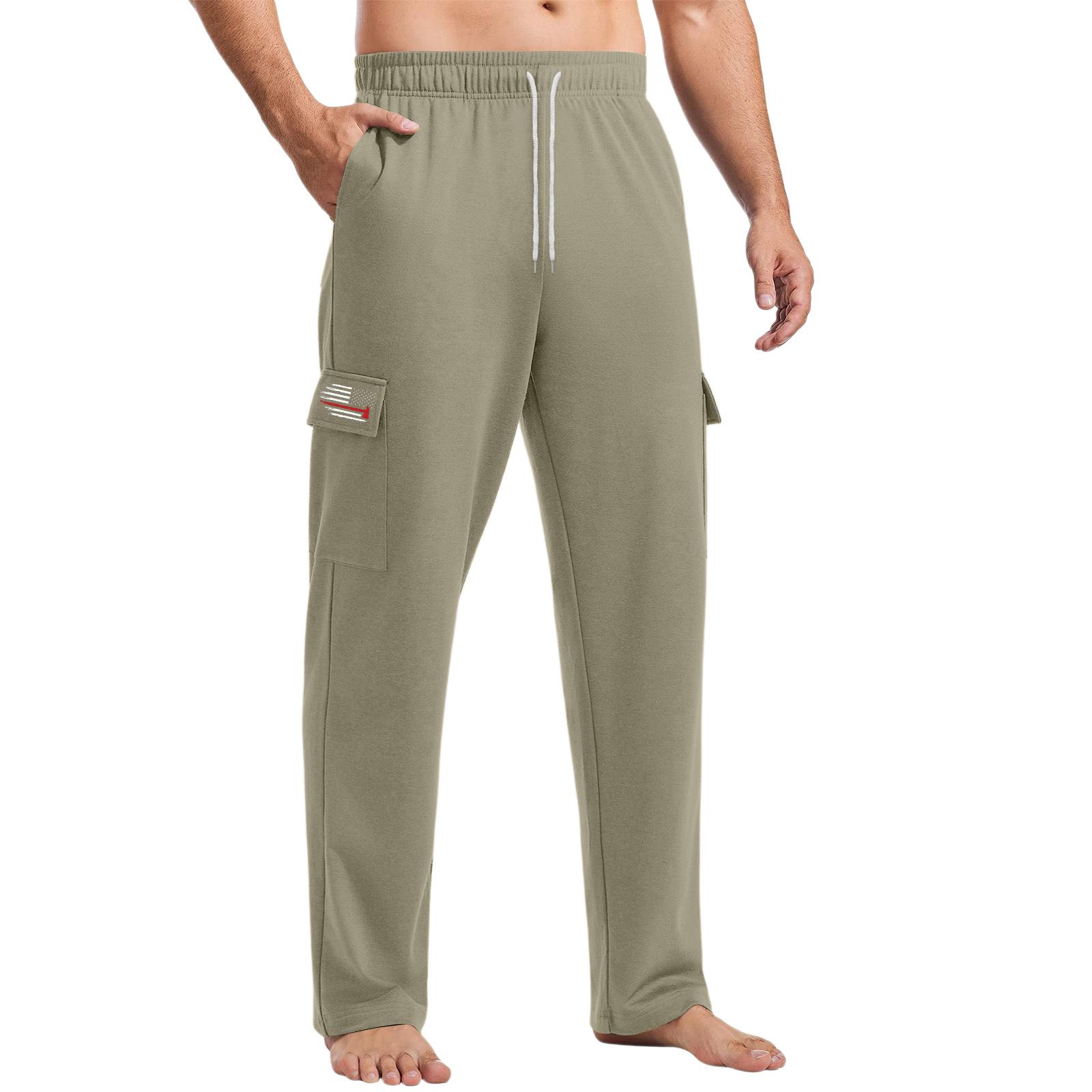 

Мужские свободные повседневные рабочие брюки с несколькими карманами, молодежные брюки на резинке со шнурком L армия зеленый