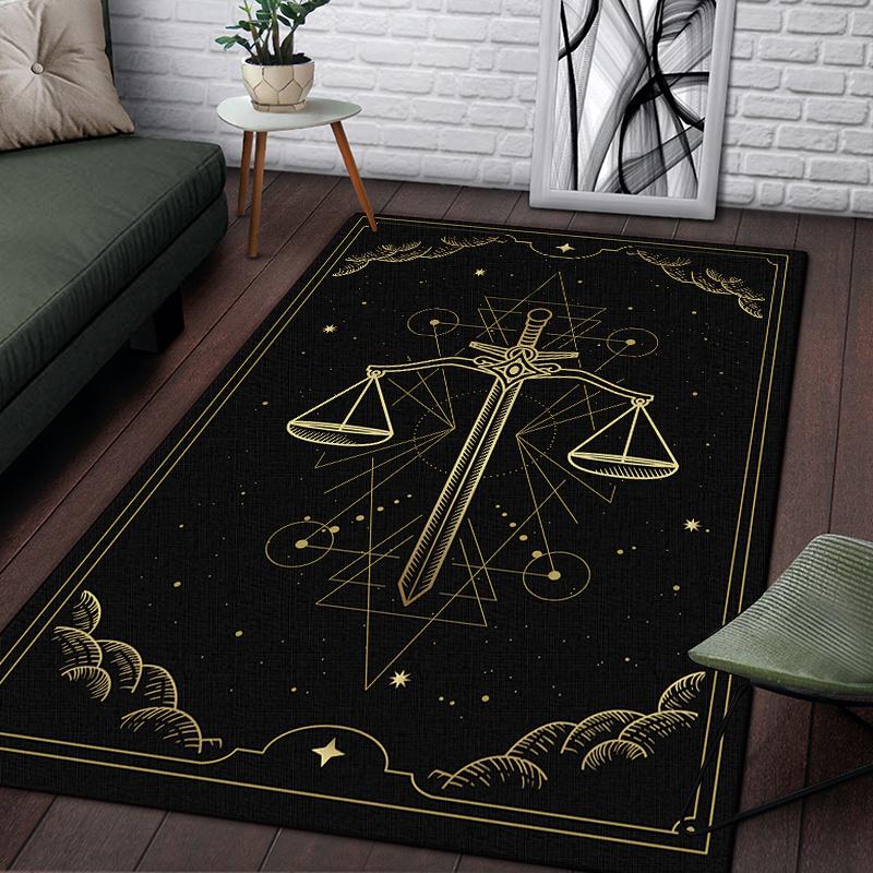 

Scale of justice magic astrology Esoteric Pattern Decorative Square Rug Modern Living Room Floor Matte Bedroom Carpet Poster Mat 40x60cm(15x23 in)