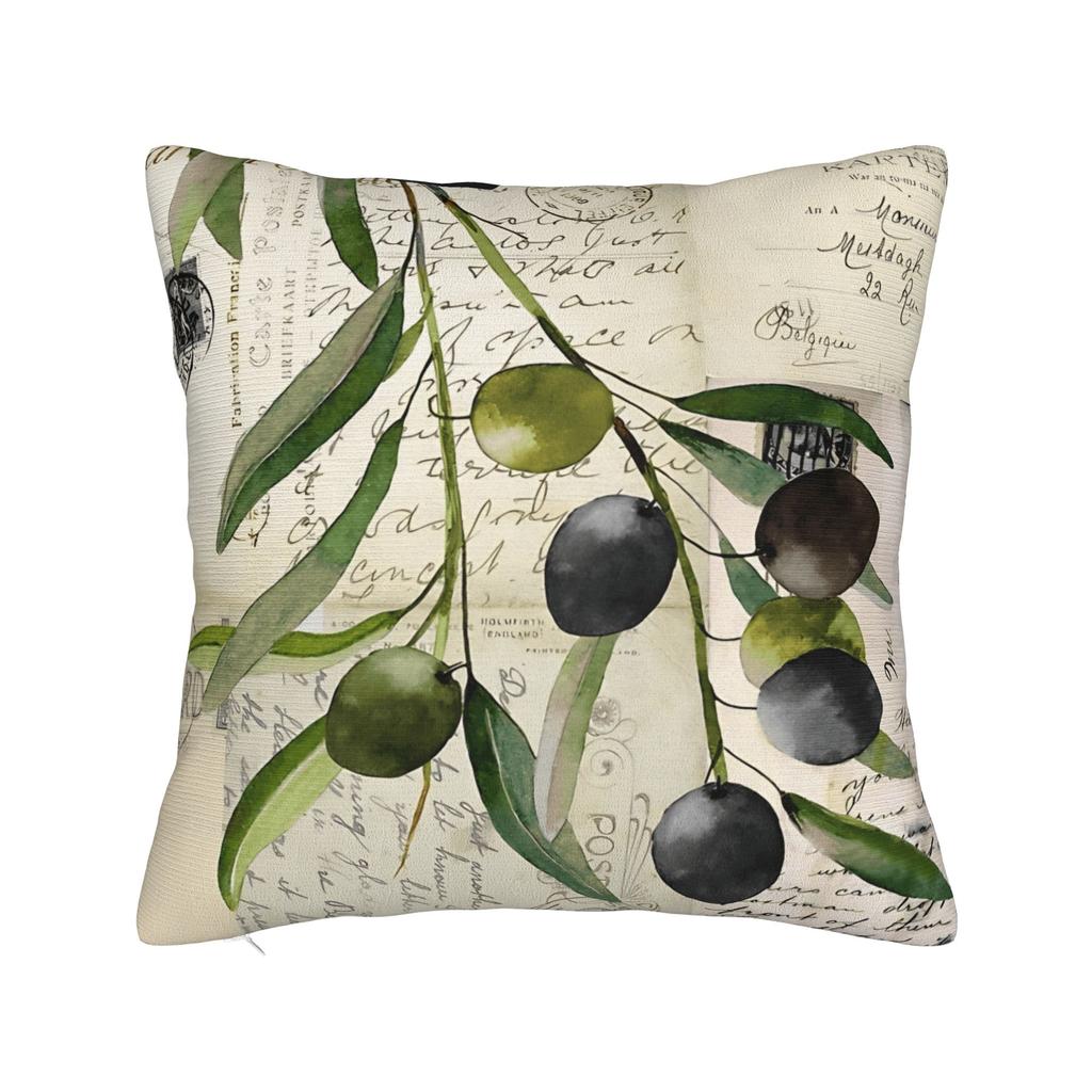 Olive Branch Pillow Cover  Square Cushion Cover Novelty Pillow Case For Sofa Home Decoration