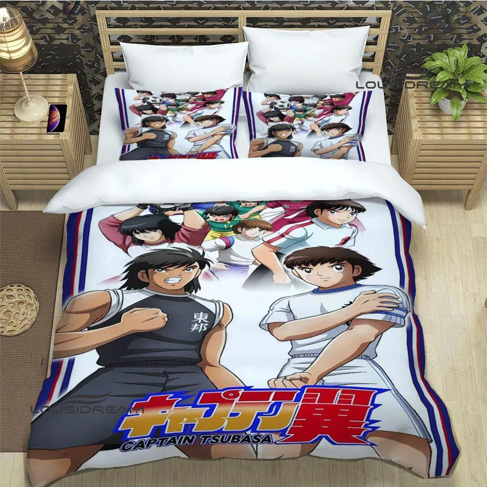Bedding Set Captain Tsubasa Duvet Cover Pillow Cover Multi Size King Size Duvet Cover Set Customizable, Kids Gift Duvet Cover