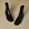 Women's Low-heeled Short Boots Autumn and Winter New Comfortable and Versatile Solid-color Thick-heeled Large-size Simple Short Boots