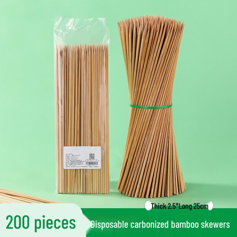 Oeny Disposable Carbonized Bamboo Skewers 200 pcs x 2 packs