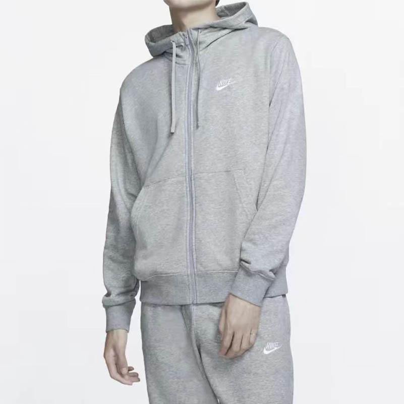 Nike Sweatshirts Men's Gray Hooded Moderate Cardigan BV2649-063()