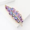 Crystal Leaf Brooch Pin Gold Tone Rhinestone Brooches Wedding Party Jewelry Gift