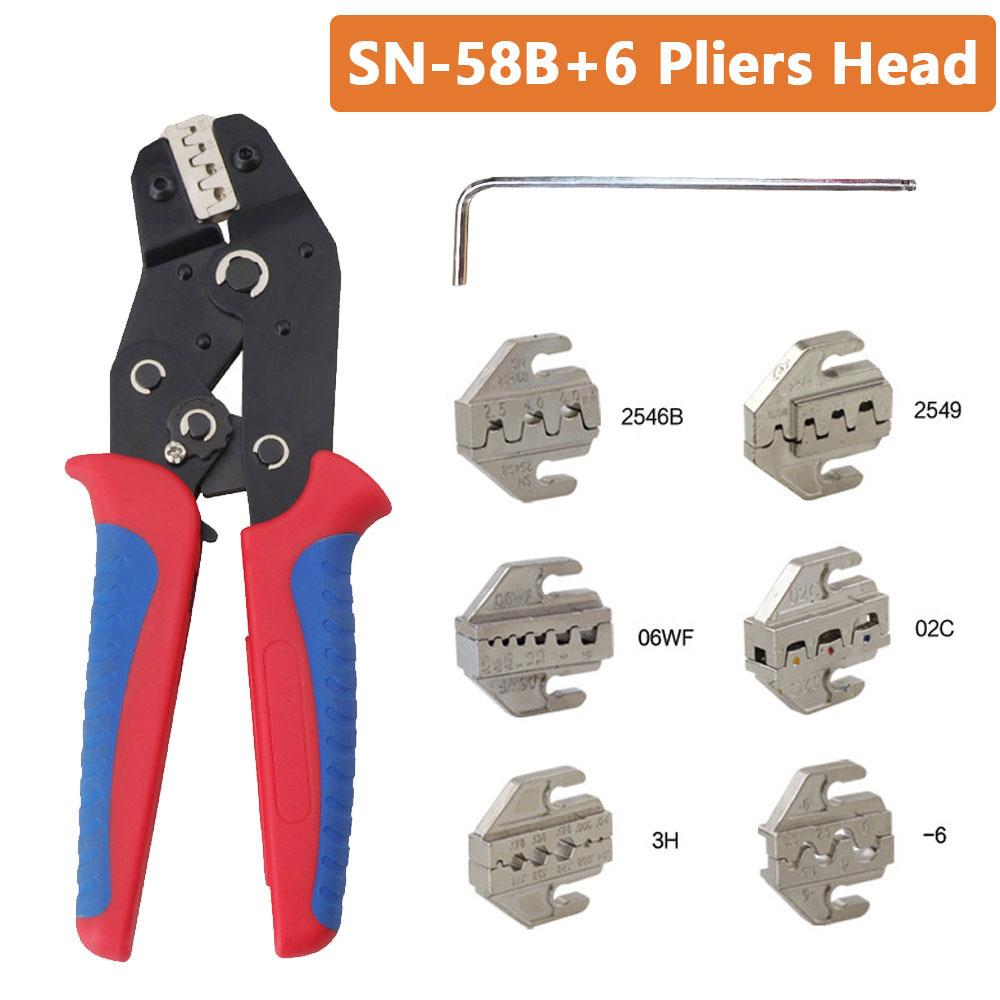 JST Crimp Tools SN-58B Pliers Interchangeable Jaw For XH2.54/DuPont2.54/2.8/4.8/6.3/ Non-Insulated/Ferrule Terminals Ratcheting