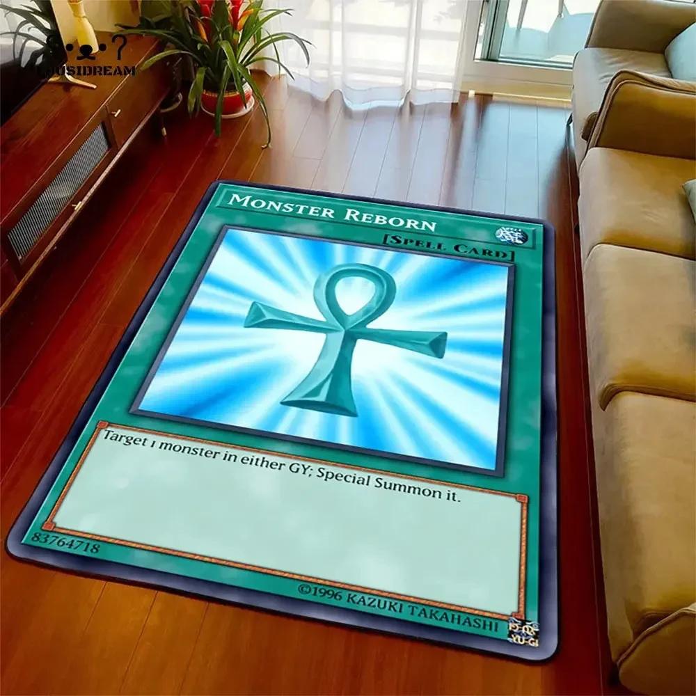Anime Yu Gi Oh Card Carpet Cartoon Floor Mat Living Room Bedroom Area Rug Teenager Room Decoration Rug Christmas Family Gift