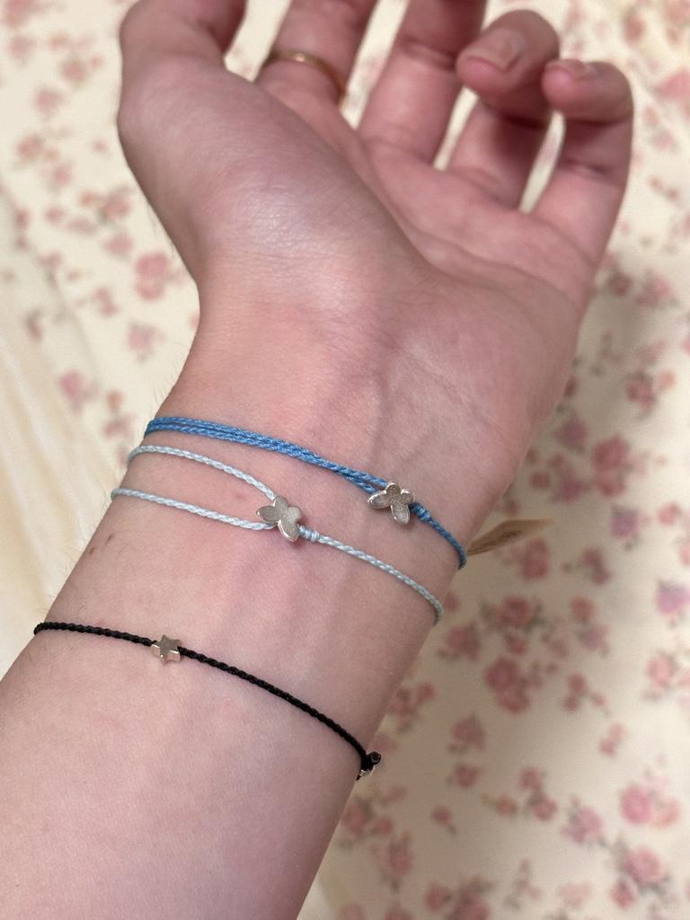 Mint Butterfly Wax Thread Versatile Luxury Braided Bracelet Women's Fashionable White Design Hot Sale