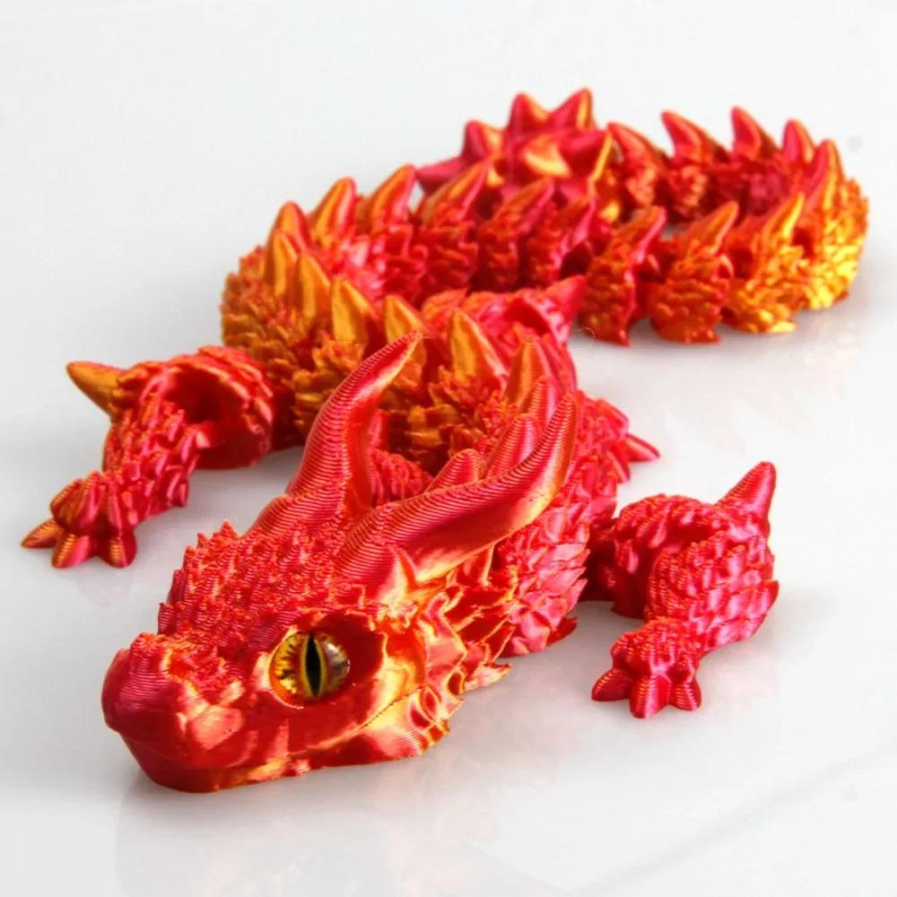 31.5cm 3D Printed Dragon Crafts Gift Desktop Ornament Articulated Dragon Home Office Decor Movable Joints Fidget Toy Adults Kids