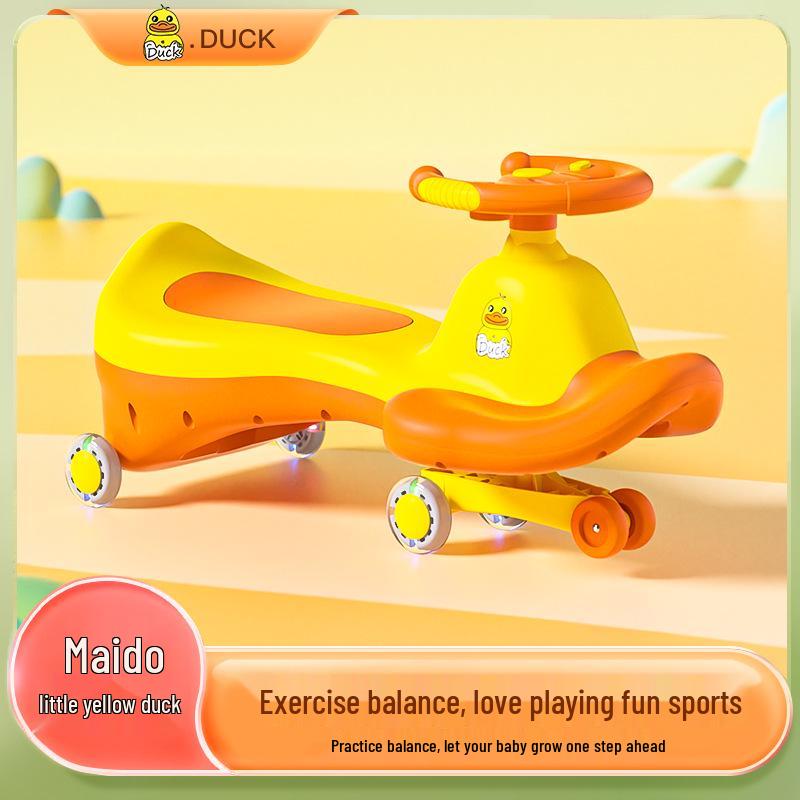 

Little Yellow Duck Kids Twist Car - Anti-Rollover Silent Wheels with Music