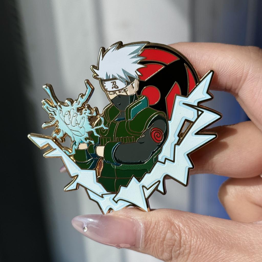 Naruto Brooch Kakashi Enamel Anime Metal Badge Schoolbag Accessories Cartoon Doll Children Halloween Gifts Kid Friendly Entertaining Fun Play Safe