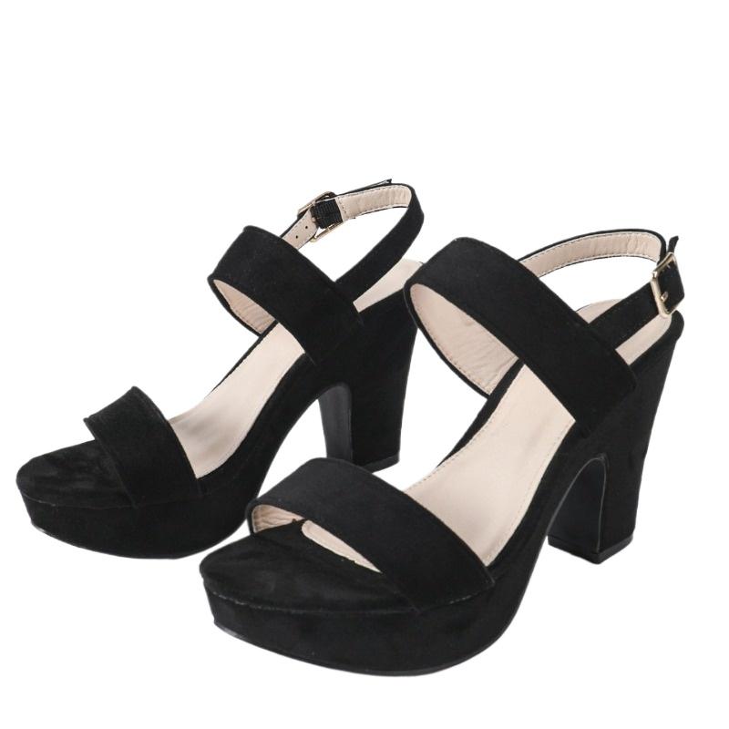 

New 2025 Women s Chunky Heel Sandals 9.7cm Height Open Toe with Waterproof Platform High Heels Stylish & Comfortable Shoes 36