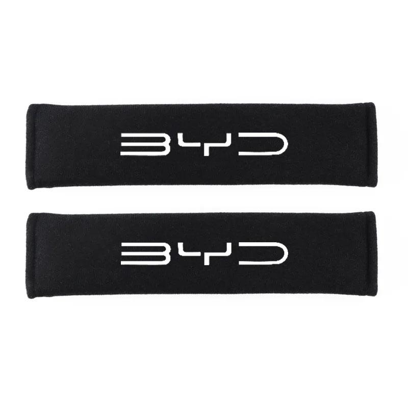 

2Pcs Car Safety Belt Cover Adjustable Seat Belt Cover for BYD Tang F3 E6 Atto Yuan Plus Song Max G3 Auto Accessories чёрный