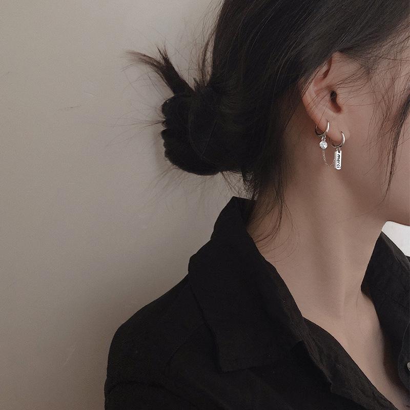 Korean Retro Cold Aesthetic Ear Cuff & Stud Earrings for Women - Chic, High-End Style