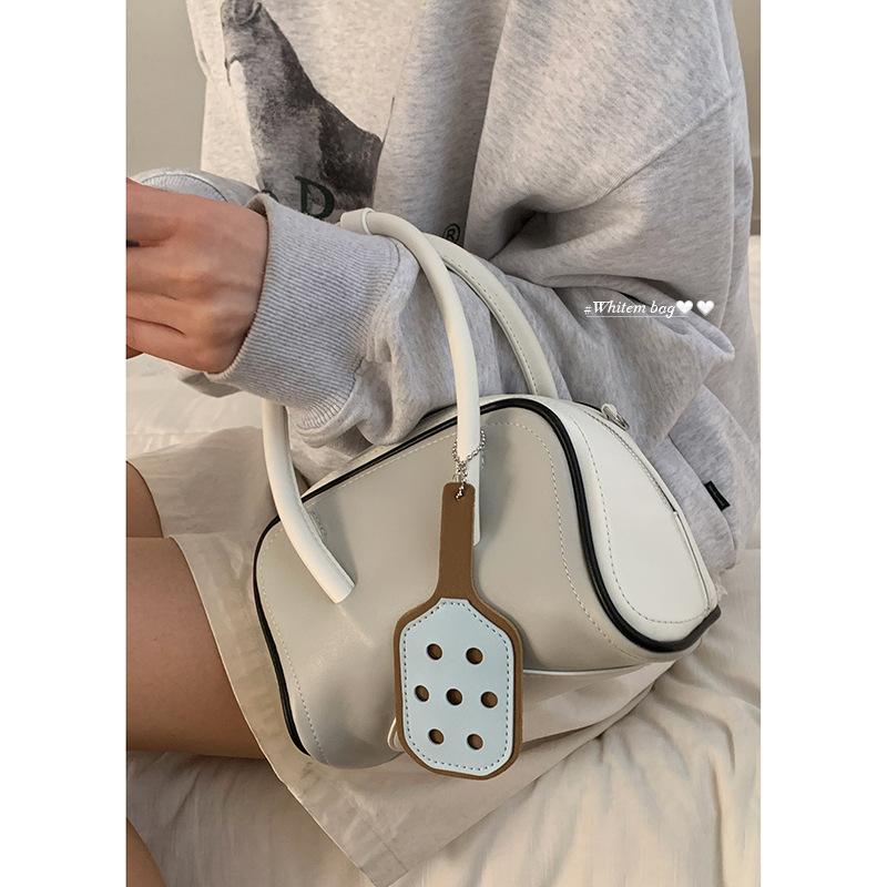 Hand Carry High-end Contrasting Color Baseball Bag Women's 2025 Korean Version of the New Fashion Casual Shoulder Bag Versatile Commuter Women's Bag