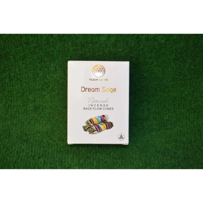 Encens Backflow - Dream Sage - Cônes Fleur De Vie - 100% naturel - Premium - Mixte
