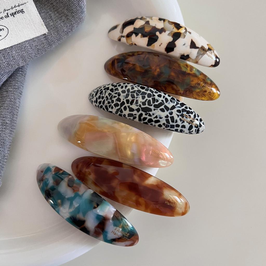 Eleganter Acetat Haarclip Französische Clips Haargriff Bunte Ovale Geometrische Haarspangen Haarnadel Damen Haaraccessoires