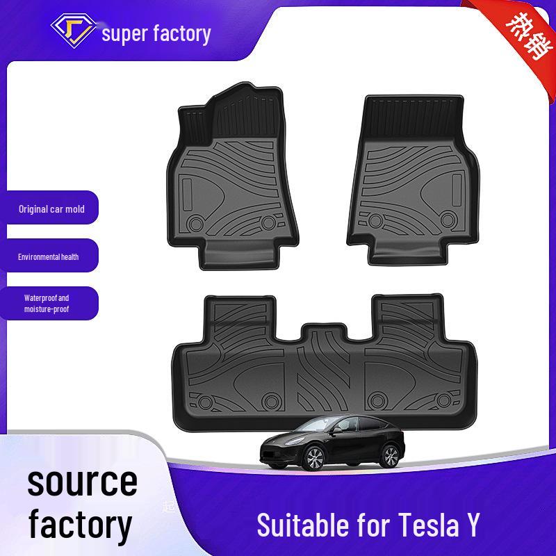 Коврики для пола Tesla Model Y 2019-2024 из TPE - Водонепроницаемые и Прочные 19-20 Tesla Model Y (Overseas Universal) [TPE]