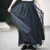 Jacquard Heavy Duty Mesh Midi Skirt: High Waist Large Swing Tulle Skirt
