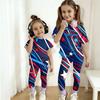 Boys And Girls Independence Day Print Set Kids Casual Short Sleeve Top And Long Pants Set