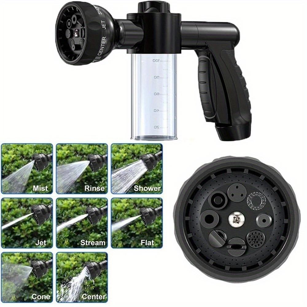 1pc Hose Soap Sprayer Nozzle 8 Patterns, Car Wash Soap Sprayer Foam Sprayer Gun with Soap Dispenser, Garden Hose Nozzle Sprayer