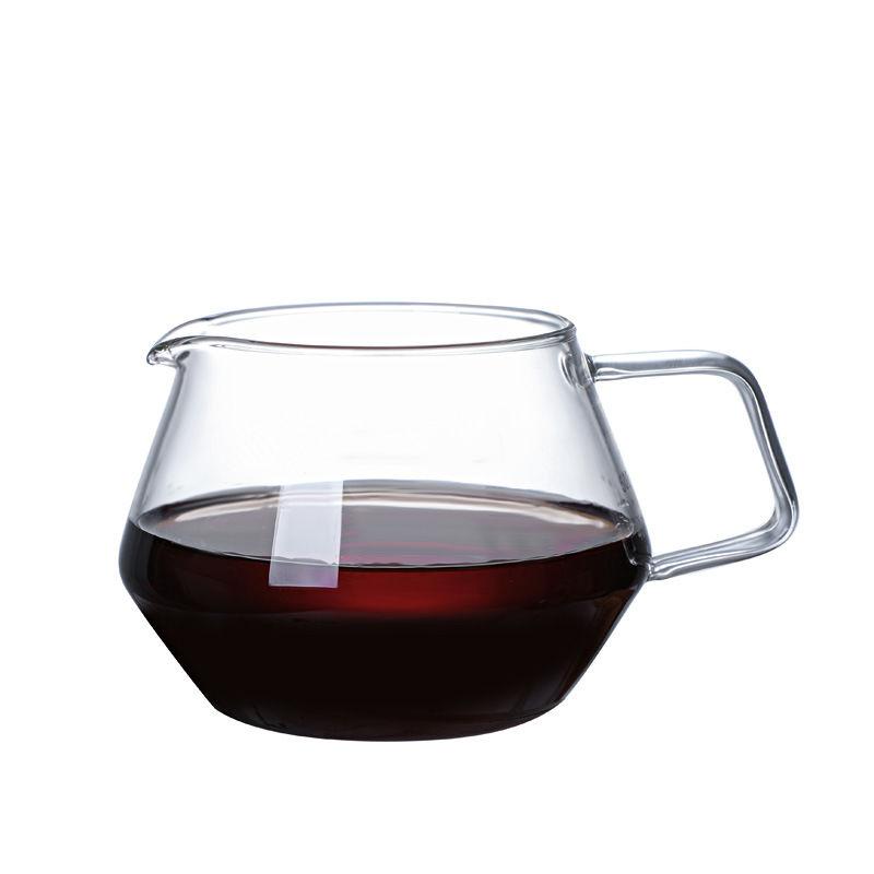 High-temperature resistant glass coffee pot, hand-brewed with scale, sharing pot, thickened heat-resistant filter