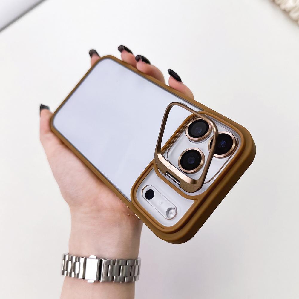 

Lens Stand Acrylic Back Panel with Lens Protector Case for iPhone 17 Pro Max 17 Air 16e 16 15 14 + 13 Pro 12 11 Protect Cover iPhone Air