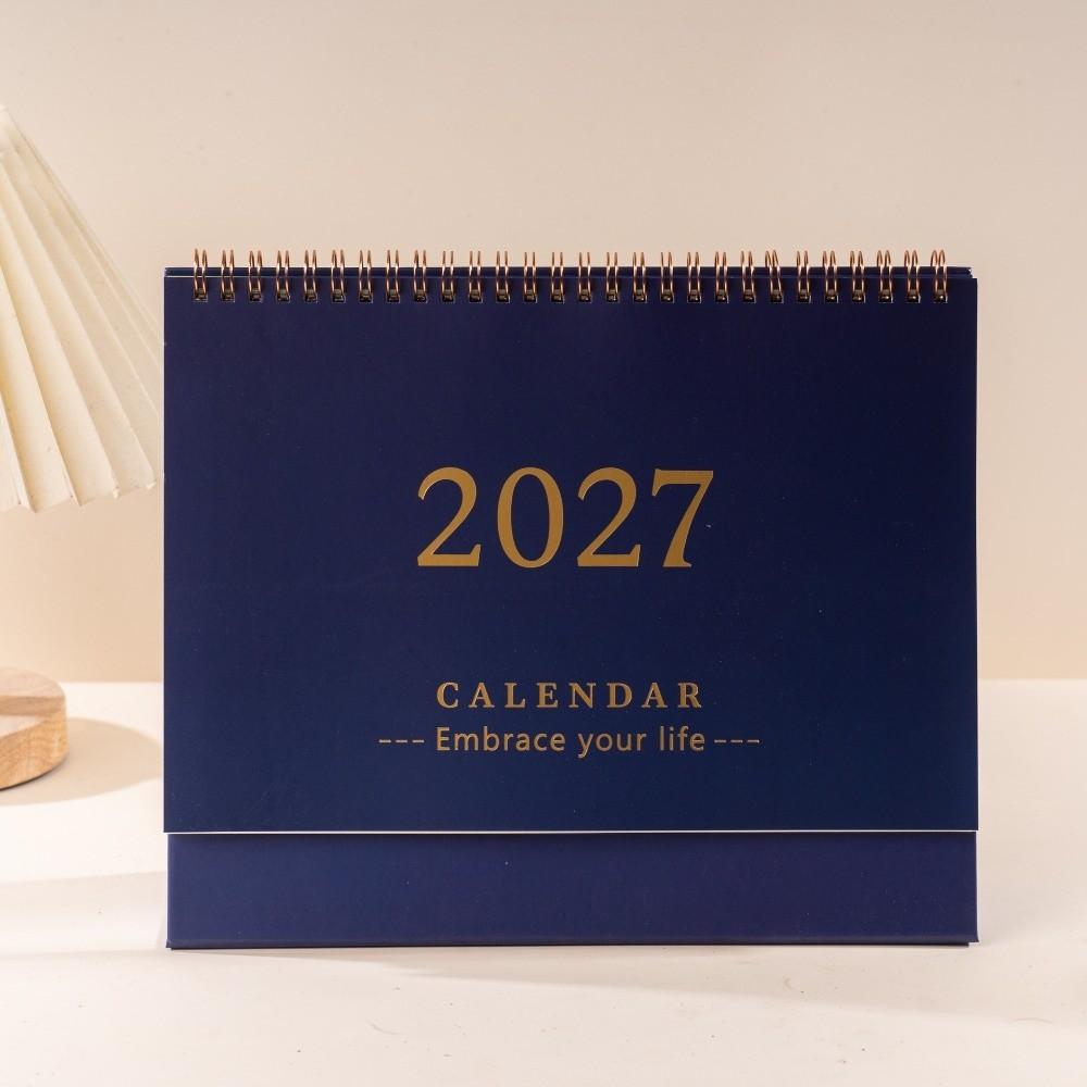 Portable 2027 Desktop Desk Calendar Standing Flip Calendar Academic Planner  Office Supply