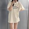 Ladies Summer Casual Short Sleeve Round Collar Cartoon Printed Teenager Pullover Oversize Cotton T Shirt Top