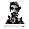 Halloween Ghost Witch Table Sign with Base 2D Flat Acrylic Spooky Female Ghost Decoration Holiday Party Home Office Desktop Ornament
