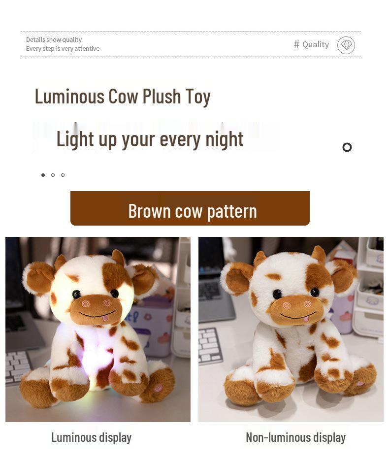 Luminous Cartoon Cow Plush Toy - Spotted Calf Doll