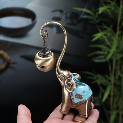 LASODY Élégant Porte-encens en Métal en Forme d'Éléphant Parfumé au Bois de Santal Idéal pour les Cadeaux de Noël Pâques Thanksgiving Fête des Pères Fête des Mères