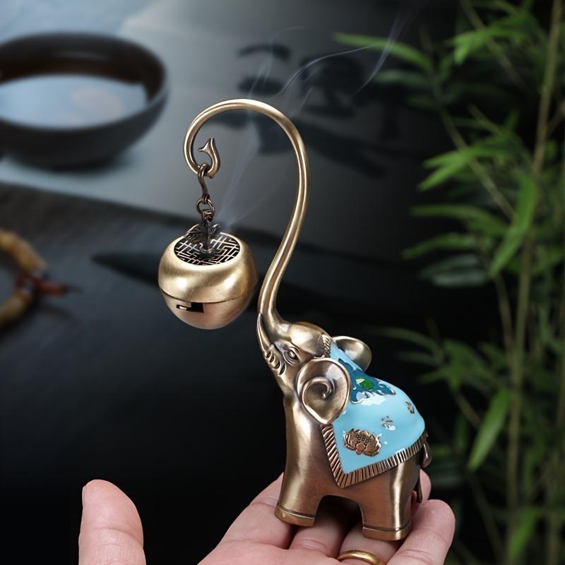 LASODY Elegant Elephant-Shaped Metal Incense Holder Sandalwood Scented Ideal for Christmas Easter Thanksgiving Father'S Mother'S Day Gifts