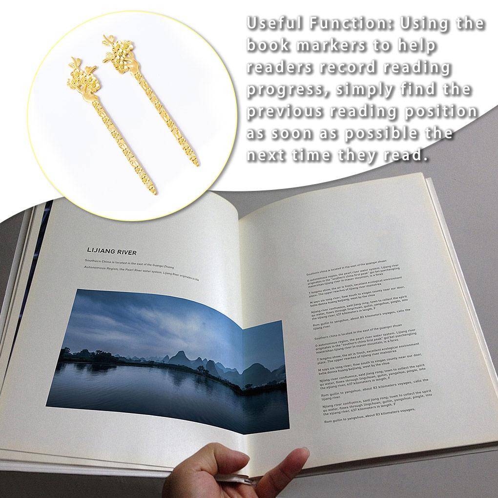 Alloy Hairpin Tools Book Crafts Art Styling Retro Lines Decorative DIY Antique Clip for Travel Readers Literature Fans