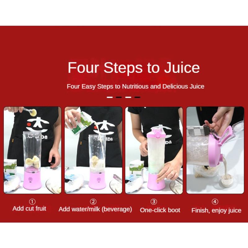 600ML Portable Wireless Electric Blender Personal Fruit Juice Blender Rechargeable Mini Smoothies Mixer