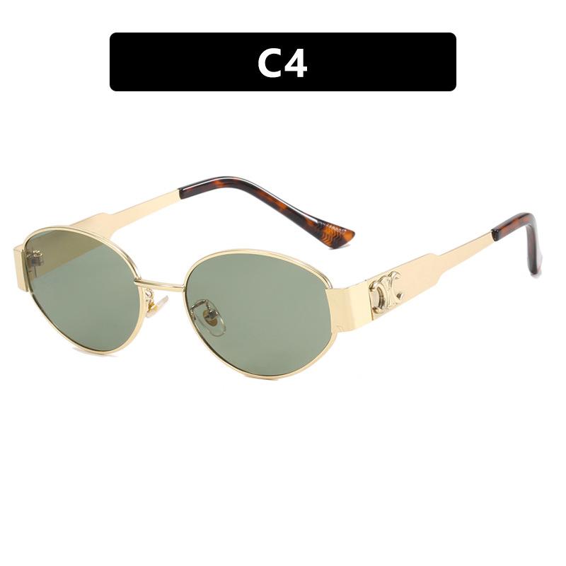 Style Retro Lisa Sunglasses  Oval Frames With Gold And Black Color Choices