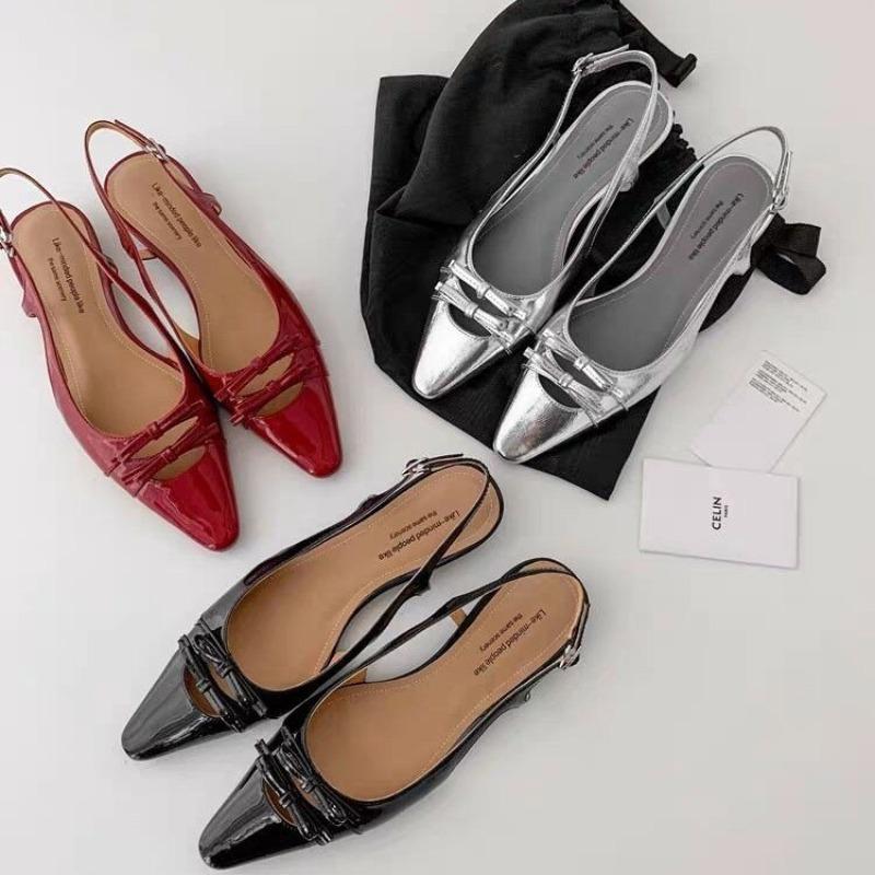 Fashion New Style Women's Designer Cover Toe Women Sandals Fashion Butterfly-knot Dress Shoes Women's Low Heel Stripper Party Sandalias