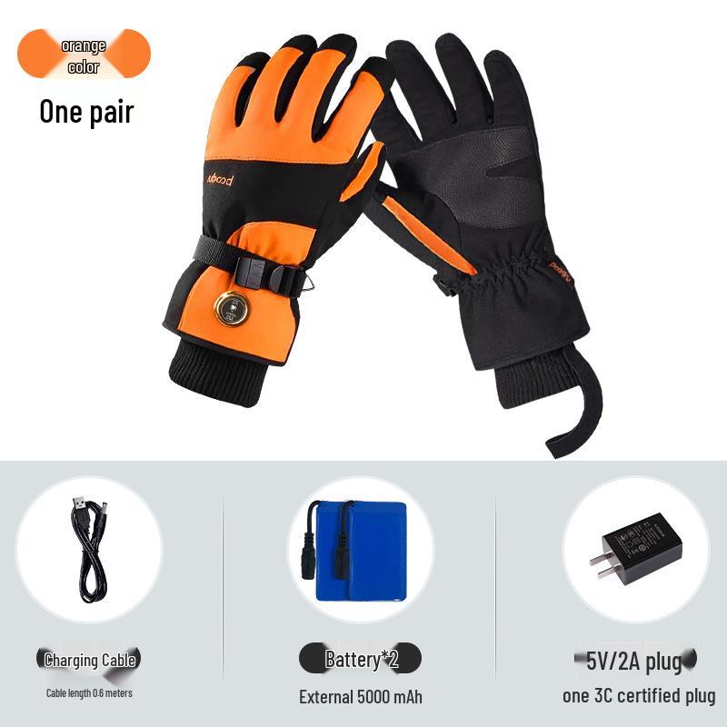 Rechargeable Heated Ski Gloves: Winter-Resistant, Velvety Thick, Ideal for Riding & Outdoor Work