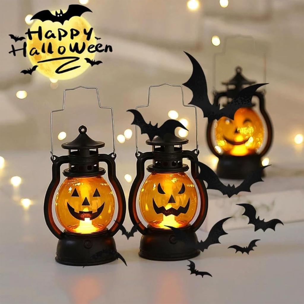 Halloween Pumpkin Lantern Skull Head Decor Pony Light Bar Party Prop for Spooky Atmosphere Celebration Decoration
