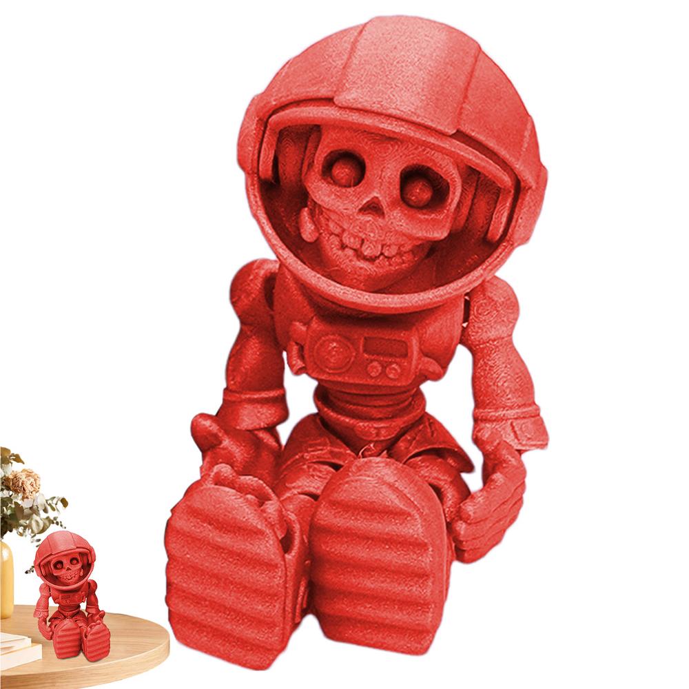 3D Printed Articulated Skeleton 3D Printed Astronaut Statue Room Astronaut Decor Figures Desktop Decoration Movable Joints For