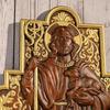 Vantage Jesus Shepherd Icon Sculpture Plaque, Catholic Saints Image, Faith, Christian Home Wall Decor, Wood Carving Gift