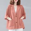 ZANZEA Women Summer Turn Down Collar Loose 3/4 Sleeve Cardigan Blouse