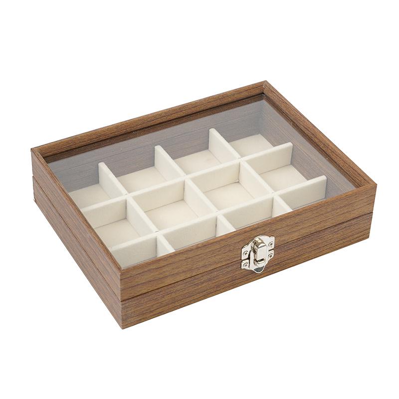 Vintage Walnut Jewelry Box for Rings, Necklaces & Earrings