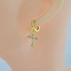 Cross Zircon Stud Earrings Hip Hop Fashion Men Ear Cuff Jewelry