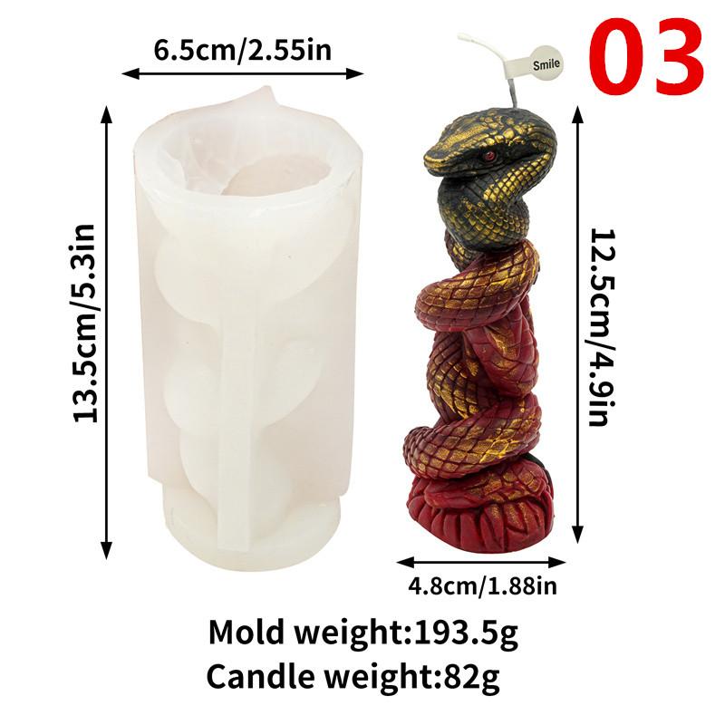 Kerzenständer Silikonform in Schlangenform DIY Schlange gewundenes Relief Schlangenei Rosensäulen-Designs Kerzen Gips Heimdeko
