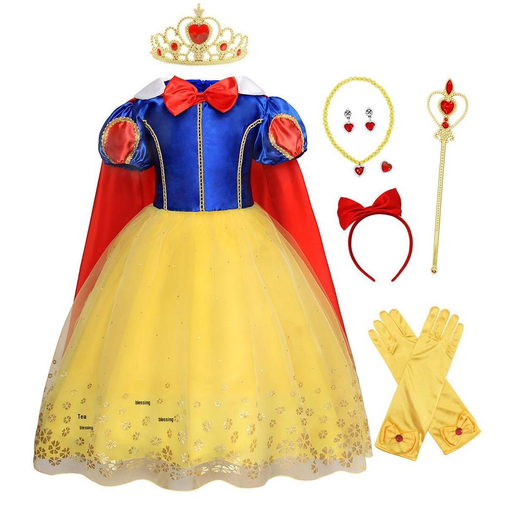 Girls' Snow White Performance Dress: Classic Puffy Birthday Costume for Ages 3-6, Hot Selling