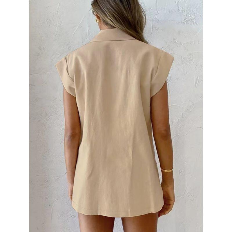 Fashion Style Summer Casual Sleeveless Tops Shorts Suit Sleeveless Top and Shorts Set