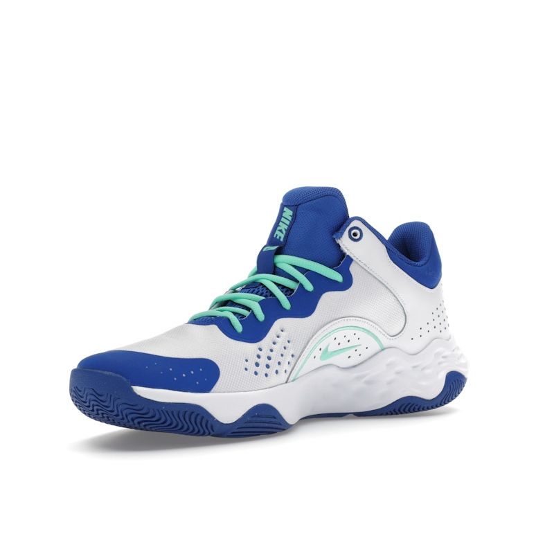 Nike Fly.By Mid 3 White Game Royal Green Glow Men's Basketball Shoes DD9311-102